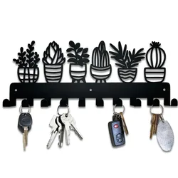 Wall Metal Hooks Key Holder Potted Plants Decorative Hooks Rack Hangers Wall Mounted with 10 Hooks for Key pendant