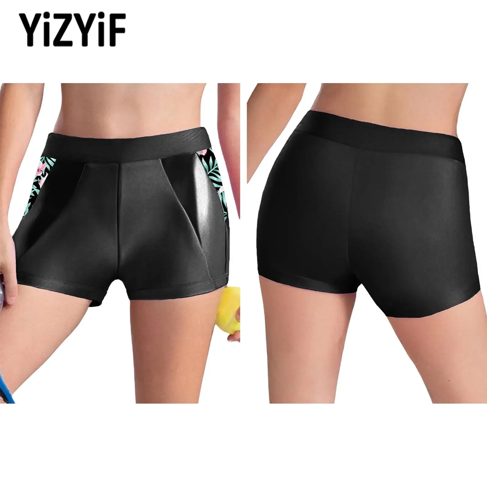 

Children Shorts Girls Breathable Gymnastics Dance Shorts Girls Metallic Athletic Shorts for Yoga Sportswear Outdoor Active Wear