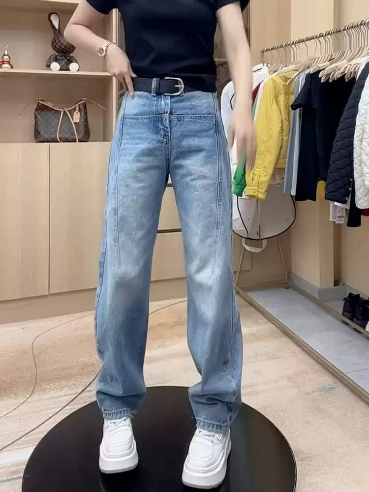 

Джинсы женские с высокой талией, эластичные, узкие, прямые, широкие, свободные, скрывающие бедра, больших размеров, для полных женщин (MM)