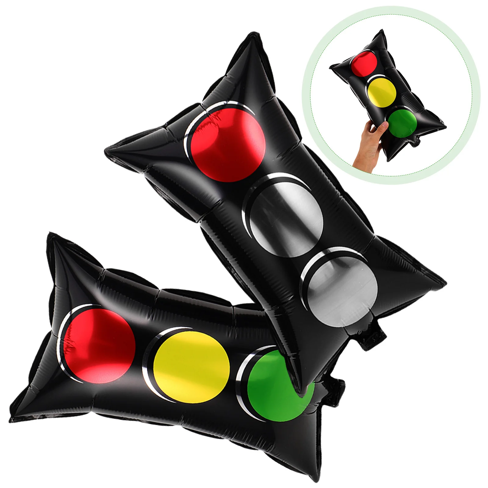 

16Pcs Aluminum Film Traffic Light Balloons Red Green Foil Car Party Decor Jumbo Vehicle Birthday Backdrop Construction Theme