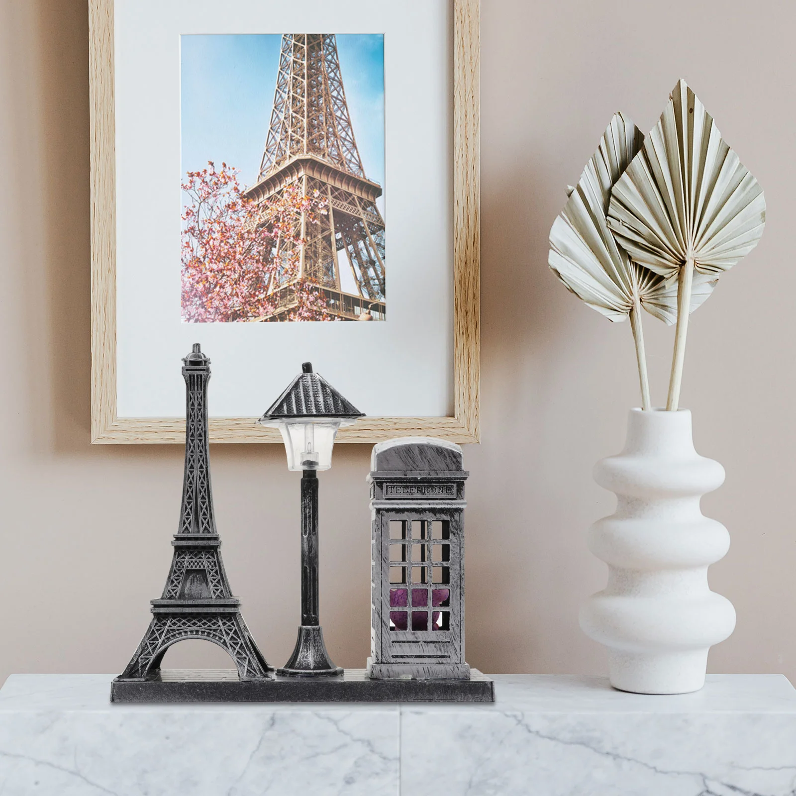 Night Light House Decorations for Home Decorative Lamp Statue Ornament Desktop Plastic Street Child