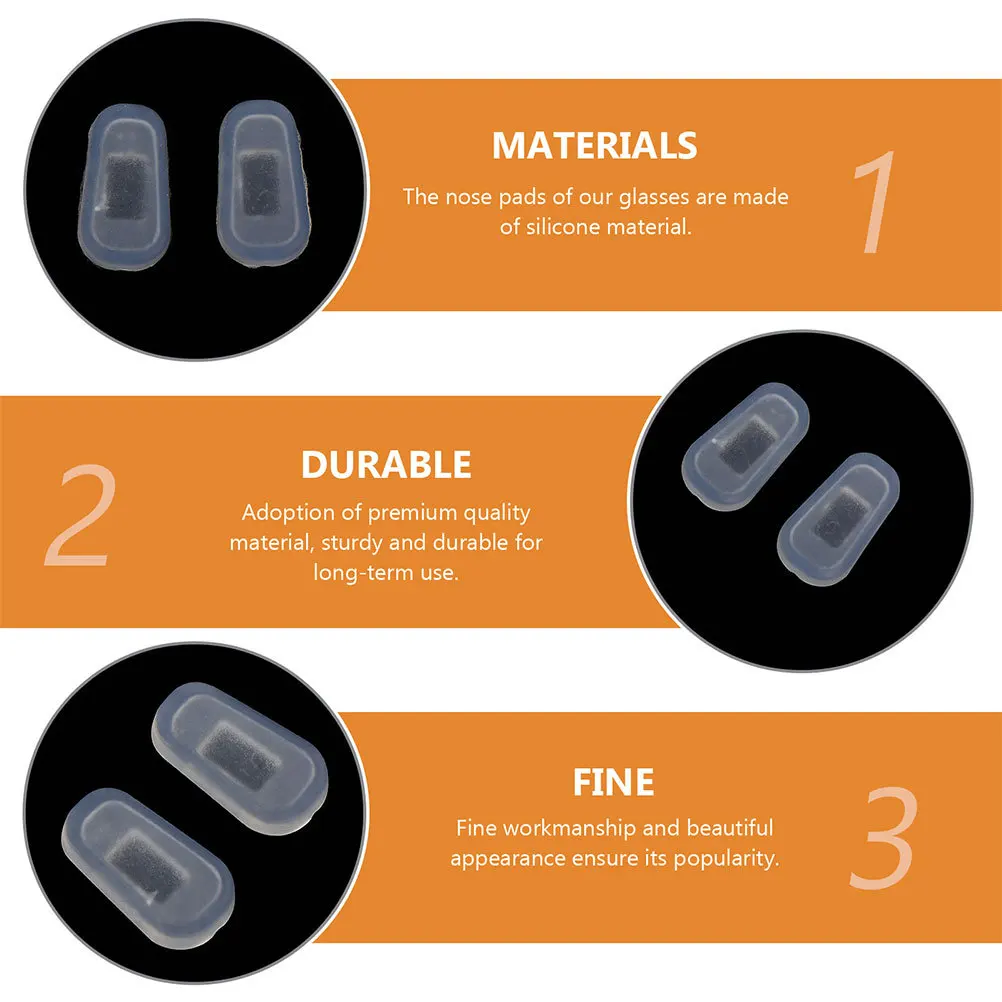 

25Pairs Eyeglasses Nose Pads Silicone Replacement Durable Anti Slip Increase Height Glasses Nose Pieces Suitable for Sunglasses