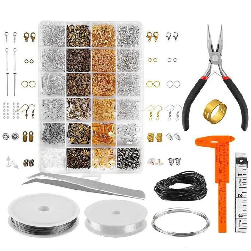 Jewelry Making Supplies Kit - Jewelry Repair Tool with Accessories Jewelry Pliers Jewelry Findings and Beading Wires