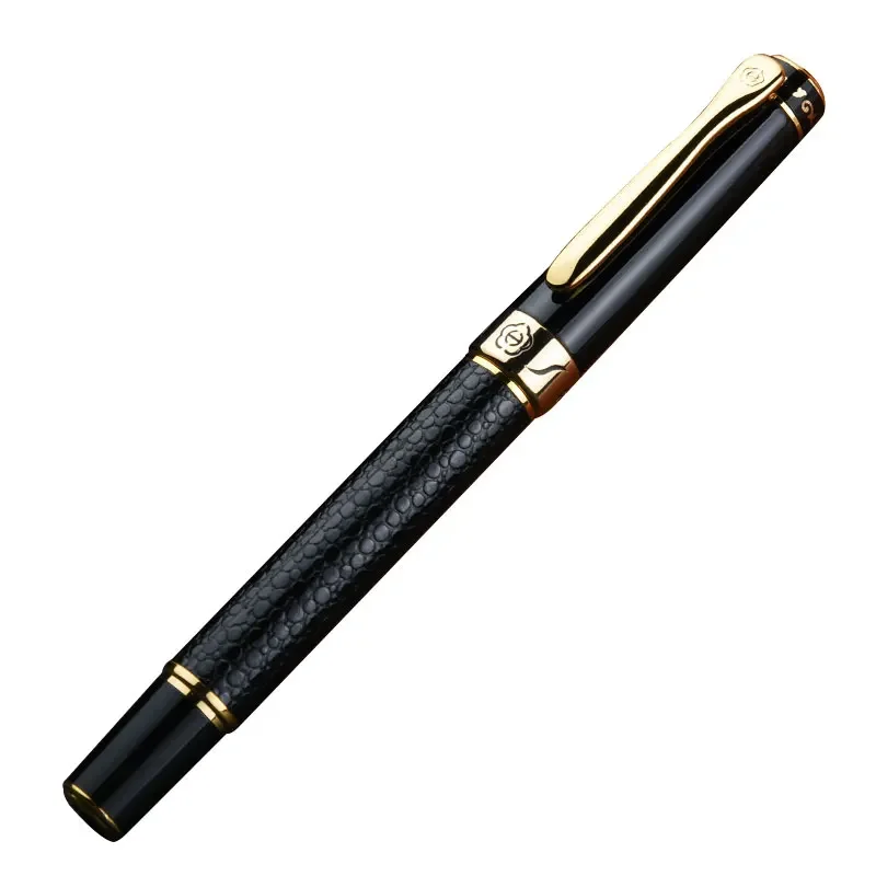 Gold Clip Black Rollerball Pen Luxury 0.5mm Good Writing Metal Writing Pens for Business Office Gift with an Original Box