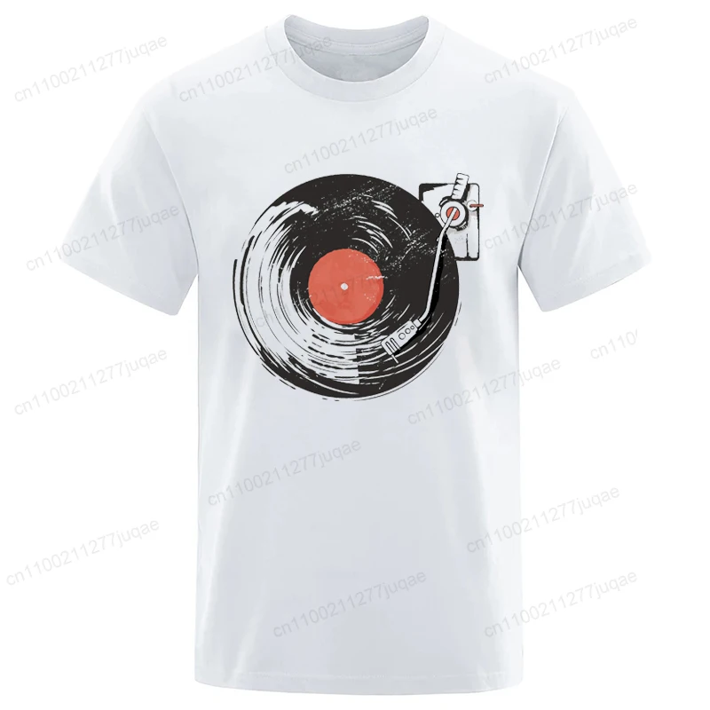 Funny Vinyl DJ Vintage T-Shirts for Women Men, Summer Fashion T-shirt Funny Blouse Designer T Shirt Men Casual DJ Music Clothes