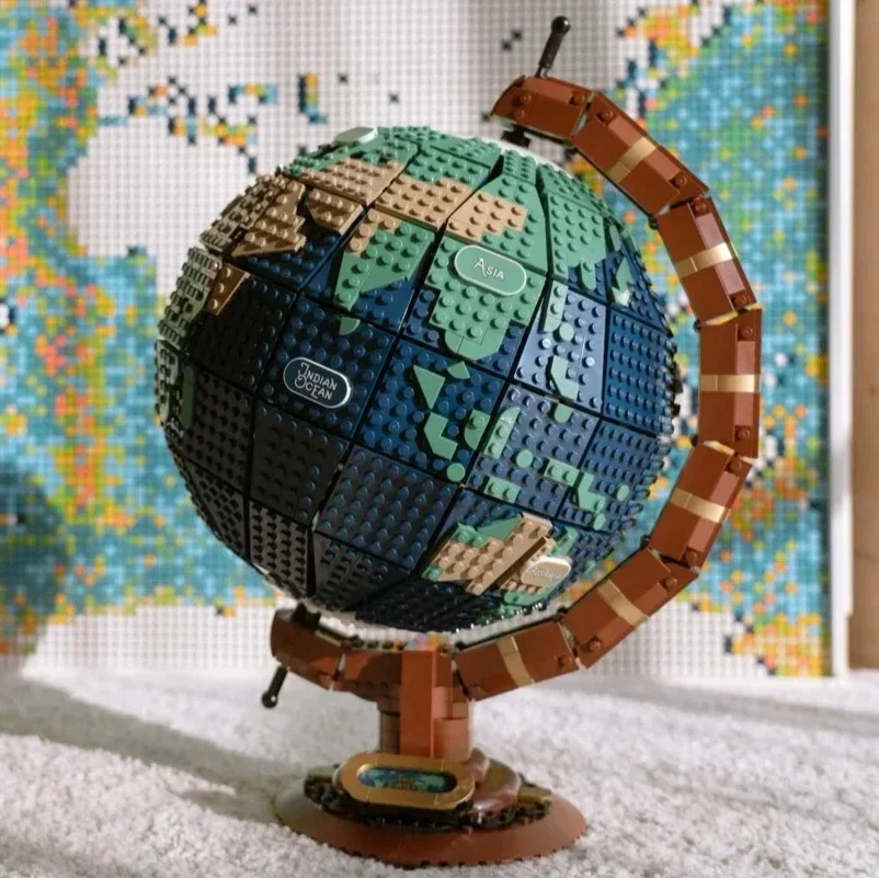Heißes Spielzeug Neue Ideen Globus Karte Modell Bausteine Ziegel Technische MOC Ziegel Hohe