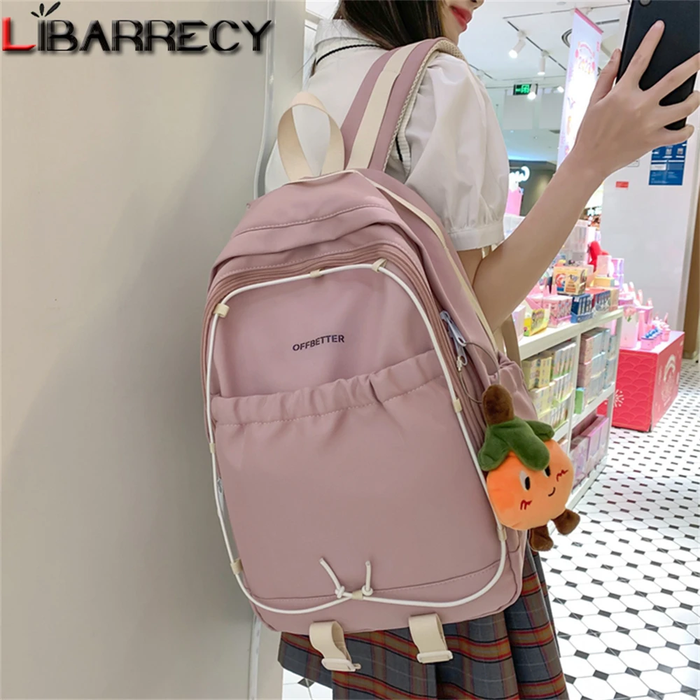 Fashion High Quality Nylon Women's Backpack Large Capacity Solid Color New Ladies Shoulder Bag Student Travel Bags Bolso Mujer