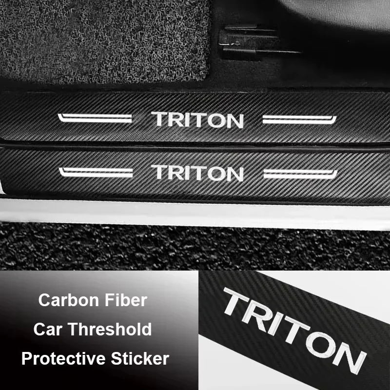 

Carbon Fiber Car Stickers For Hyundai TRITON Logo Threshold Waterproof Strips Car Door Sill Scratch Protective Film Accessories