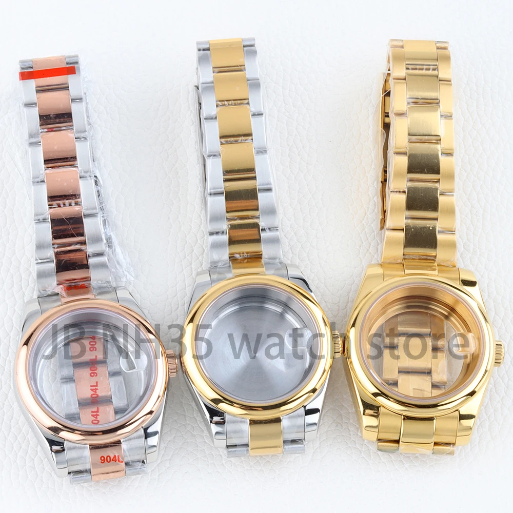 

36MM/39MM NH35 Case Sapphire Glass Watch Accessories for DATEJUST NH35 NH36 Movement Stainless Steel Oyster Polished Bracelet