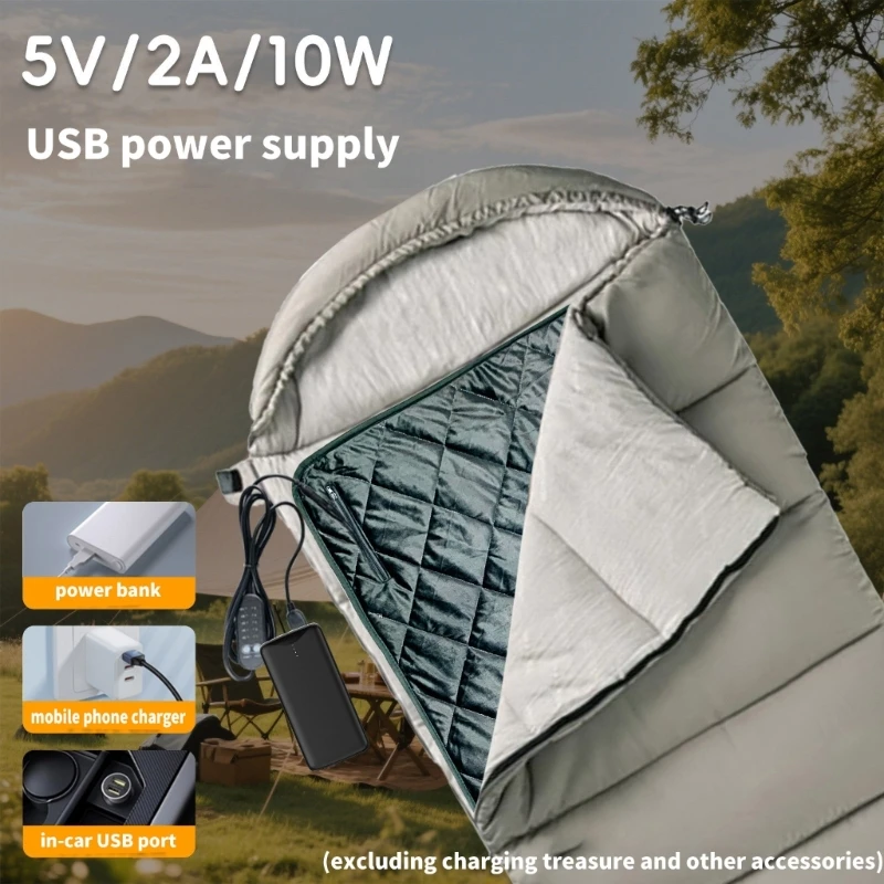 

Light weight Electric Tent Heaters Mats With Auto Temperatures Control USB Powered Synthetic Fiber Camping Accessory