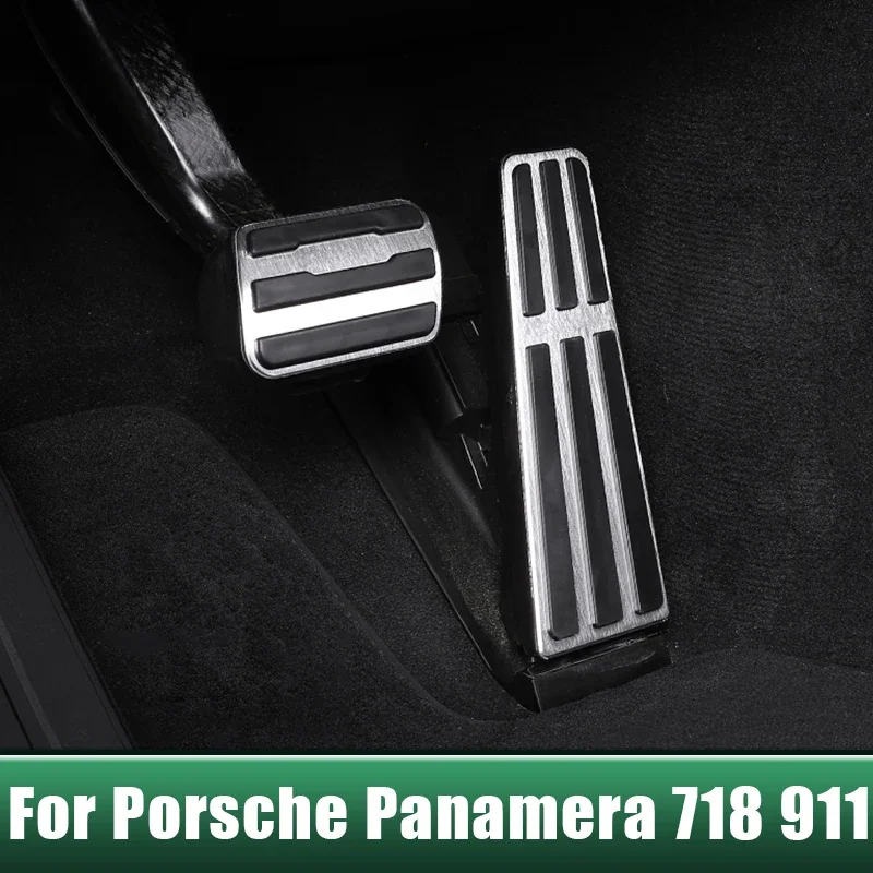 

Aluminum Car Footrest Pedal Accelerator Fuel Brake Pedals Cover Non-Slip Pads Accessories For Porsche 718 911 Panamera Cayman