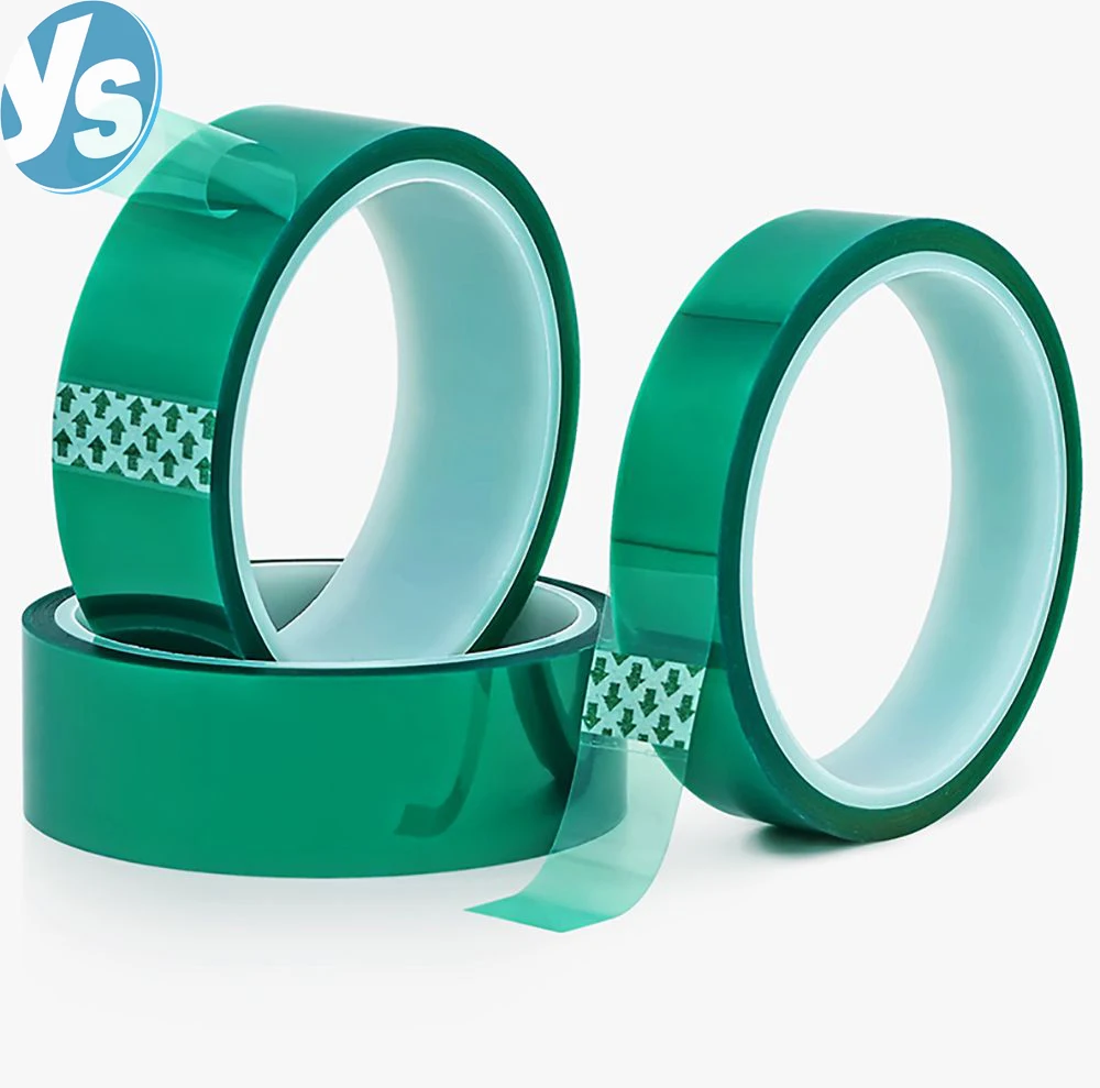 شريط PET Green عالي الحرارة لطلاء الخبز الزجاجي/PCB/الألومنيوم والسيارة، عزل مقاوم للأحماض والقلويات غير المميزة