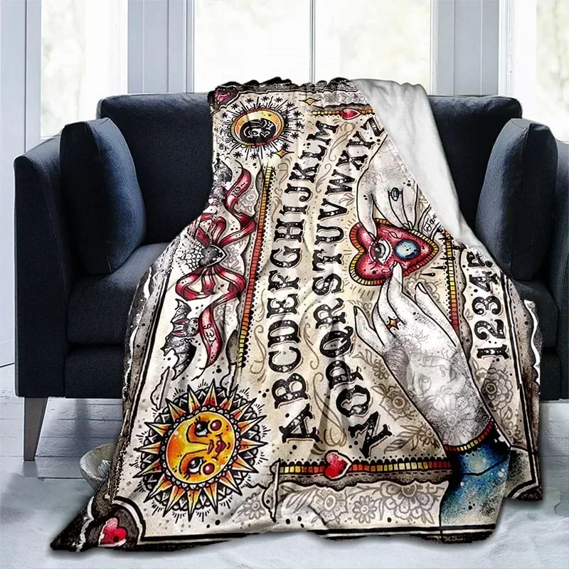 

Cat Skulls Board Throw Blanket Witchy Premium Blanket Gothic Home Decor Goth Blanket Halloween Decor Witchcraft Blanket