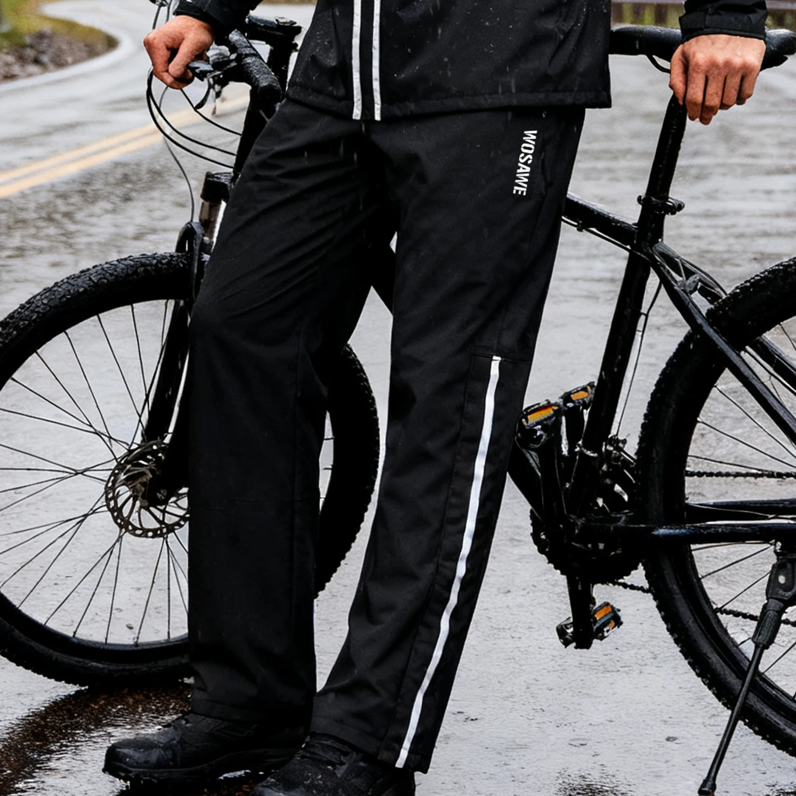 WOSAWE Radfahren Regenhose Outdoor Regenschutz Hosen Motorrad Klettern Camping Radfahren Sport Berg Regen Hosen Überschuhe – Detail 27