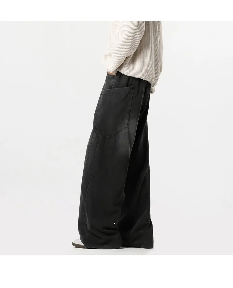 Hong Kong style casual pants loose sweatpants mops pants corseted pants men