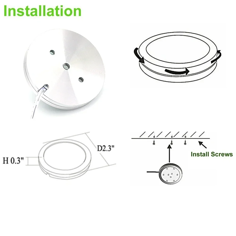 Tuya Zigbee DC12V RGB LED Under Cabinet Light Dimmable Puck Light Voice Control Festival Wardrobe Bedroom Kitchen Alexa Google image 6