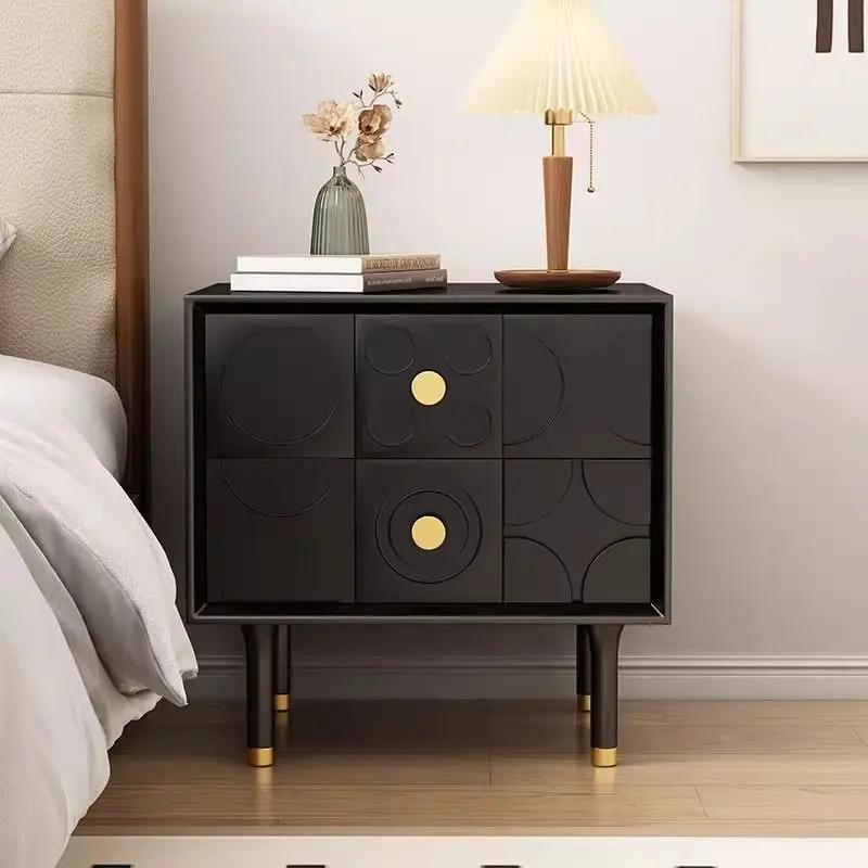

Nordic creative carved bedside table simple modern retro style medium antique style locker new product