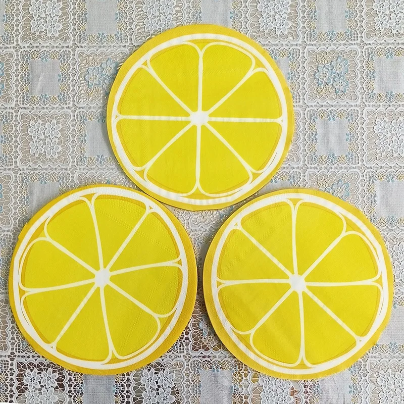 20/40/80 قطعة المتاح الفراولة الليمون البطيخ جوز الهند المناديل هاواي الصيف الفاكهة حفلة عيد ميلاد استحمام الطفل ديكور لوازم