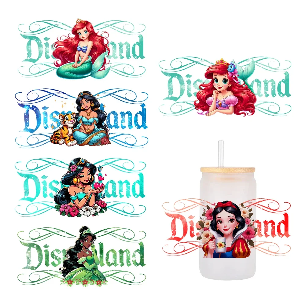 Disney princess Disneyland DTF Sticker Cups Cool Personalize UV Wrap Transfer Sticker Custom Labels DIY Logo Selfadhesive Waterp