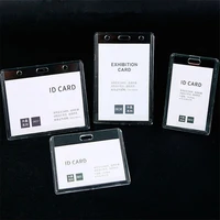 Funda acrílica transparente para tarjetas, soporte para tarjetas, identificación del personal, etiqueta para el nombre del empleado, pase el autobús, funda para tarjetas, suministros de negocios