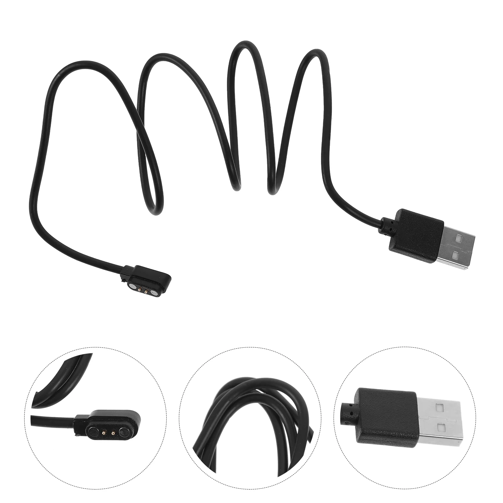 2 Pcs Watch Charging Cable Magnet Replacement Magnetic for Smartwatch Charge USB Pin Abs Cord