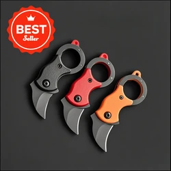 Mini Fox cuchillo de garra plegable afilado de autodefensa, llavero de mensajería, caja abierta, llave portátil al aire libre, enviar 5 cuchillas