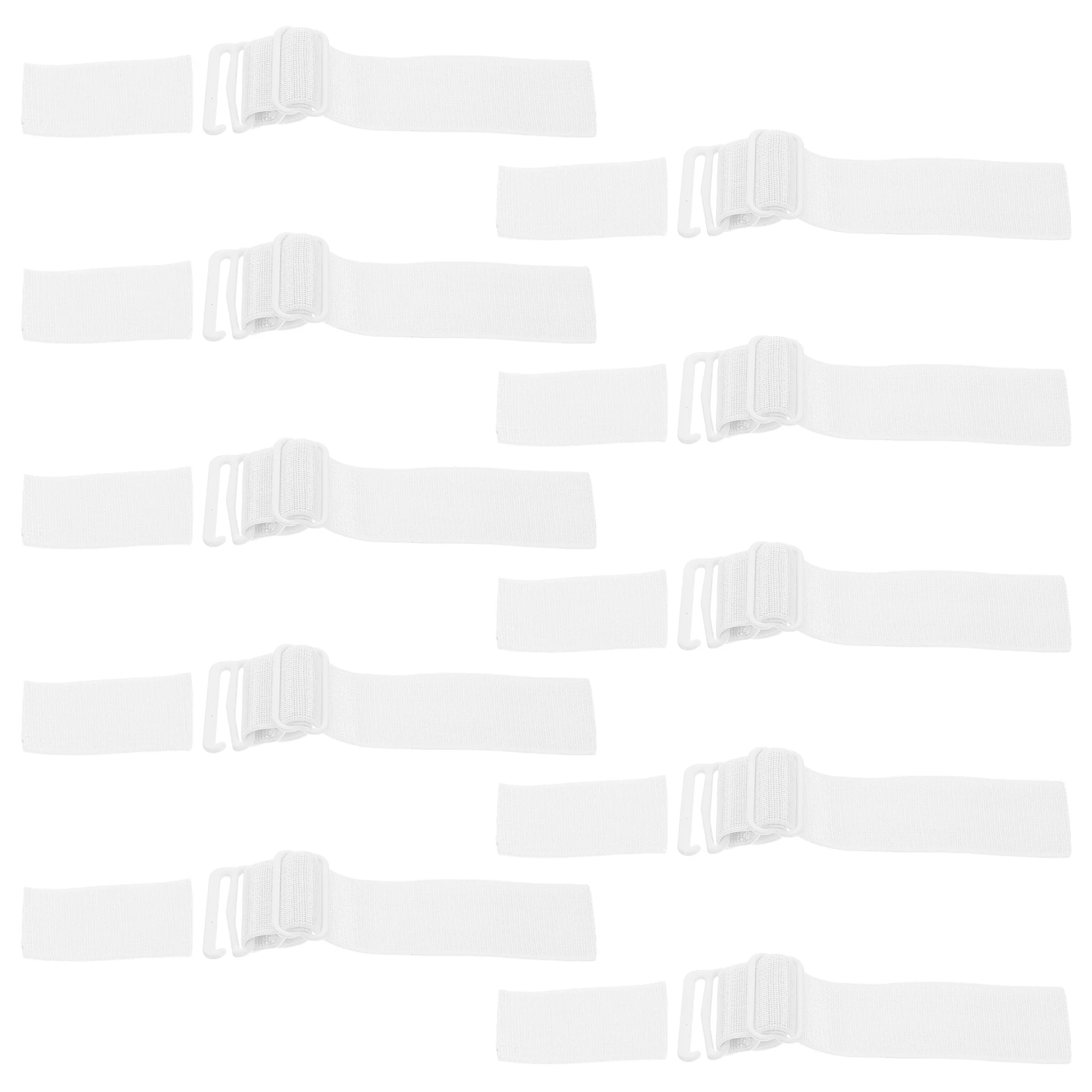 

10pcs Hat Strap Replacement Fastener for Straw Hats Adjustable Buckle Beach Caps Elastic Band Ponytail Visor Outdoor White