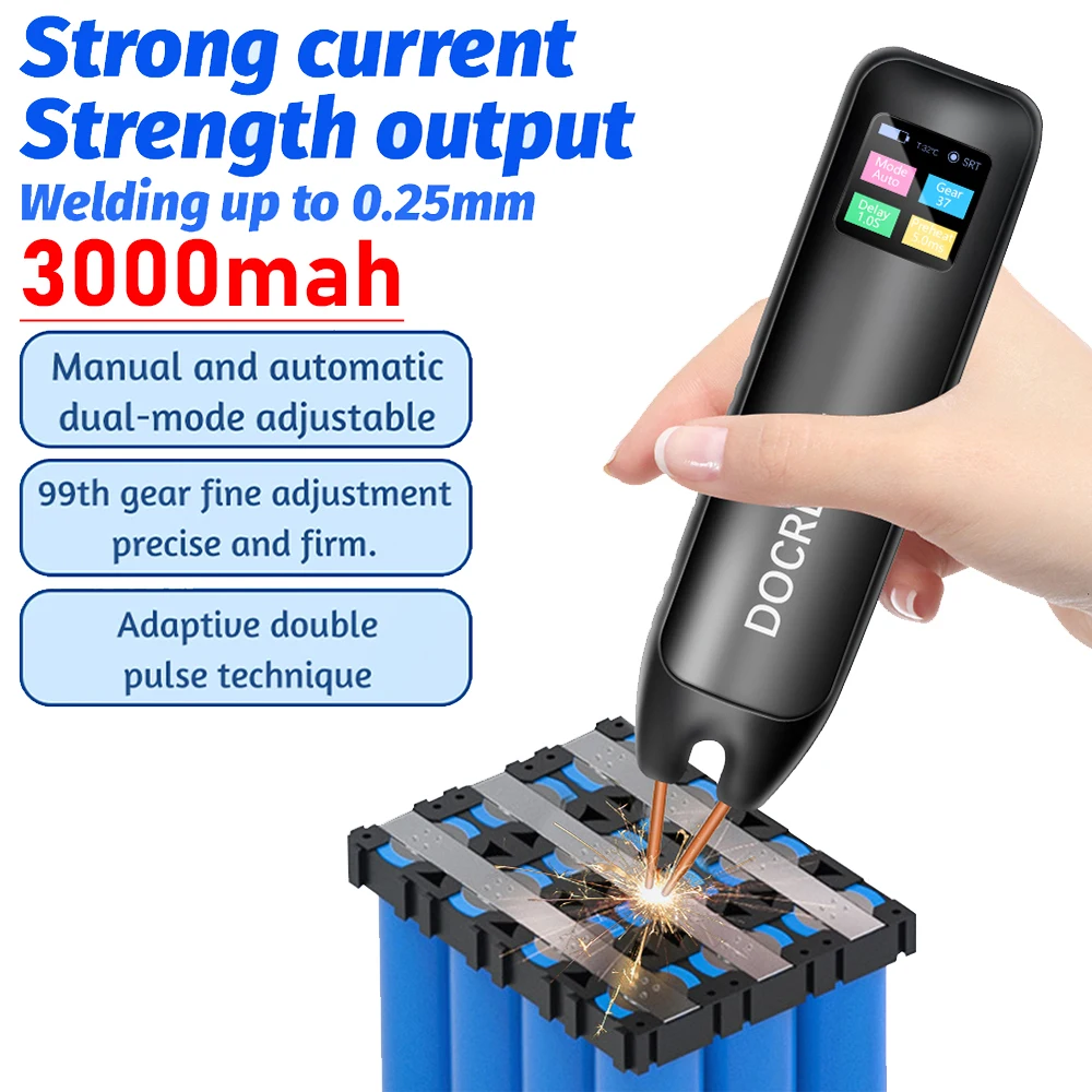 

Handheld Spot Welder Machine 1.3in Color Screen Portable Mini Battery Welder Battery Spot Welding Machine for 18650 Battery