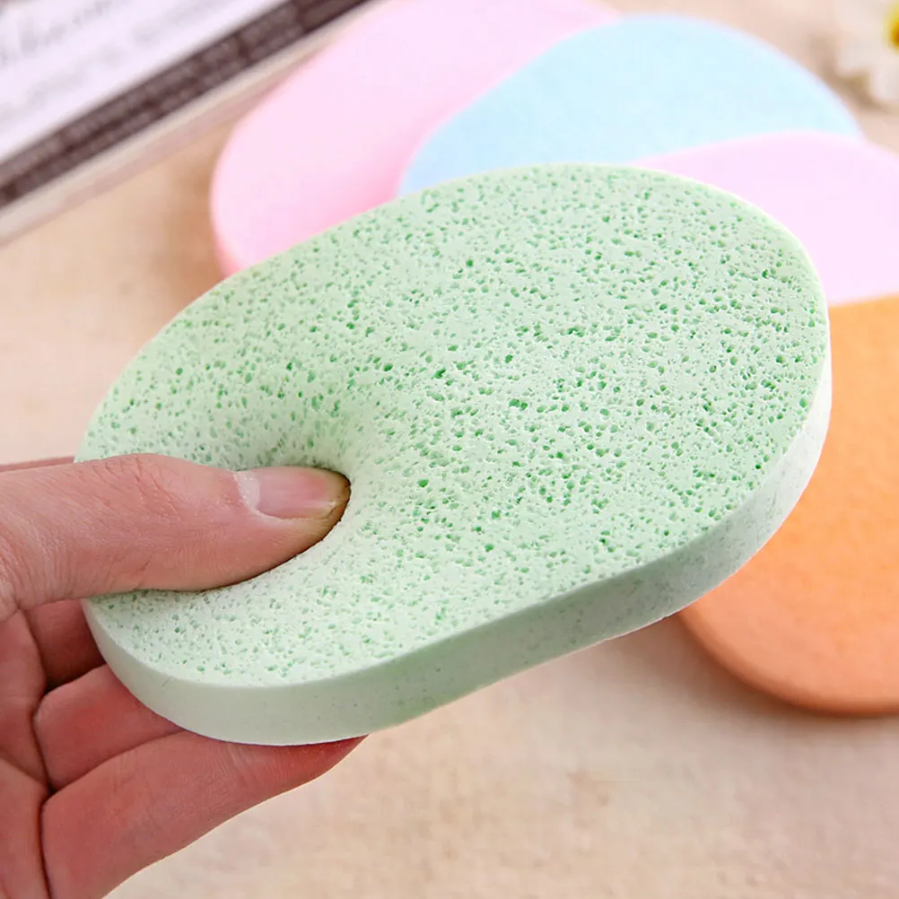 

6Pcs Face Cleaner Compact Exfoliating Sponge for Travel Home Use Soft Skin-Friendly Facial Cleansing Pad Removes Makeup Dirt Oil