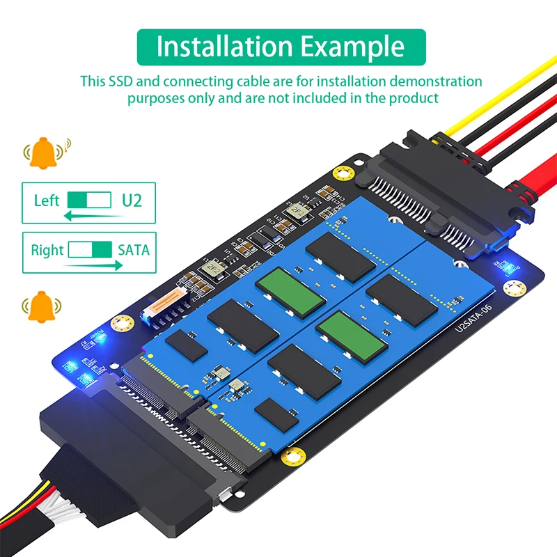 M2 Adapter SSD M.2 NVME M klucz do U.2 SFF-8639 M.2 SATA B klucz do SATA2.0 2.5 \