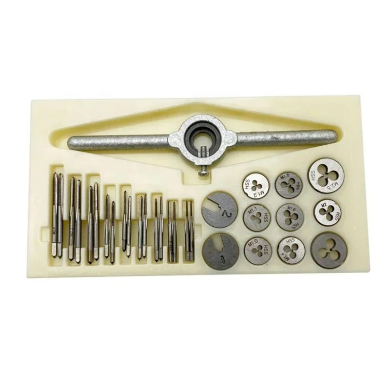 31Pcs/ Set  Alloy Steel Screw Nut Tap and Die Set Hand Screw Thread Plugs Hand Screw Taps