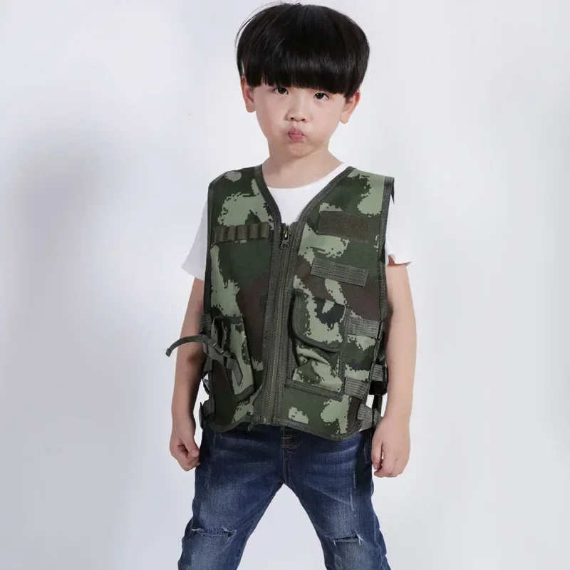 

Children Combat Camouflage Vest Kids Airsoft Vests Outdoor Paintball Tactical Waistcoat CS Gear Boys Girl Sniper Uniform
