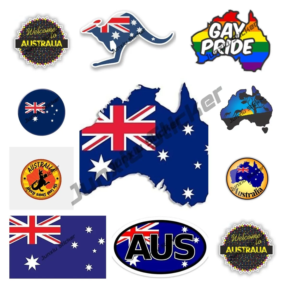 

Australia Flag Vinyl Decal Sticker Australian Map Kangeroo Window Bumper Premium Car Stickers Laptop Wall Accessories