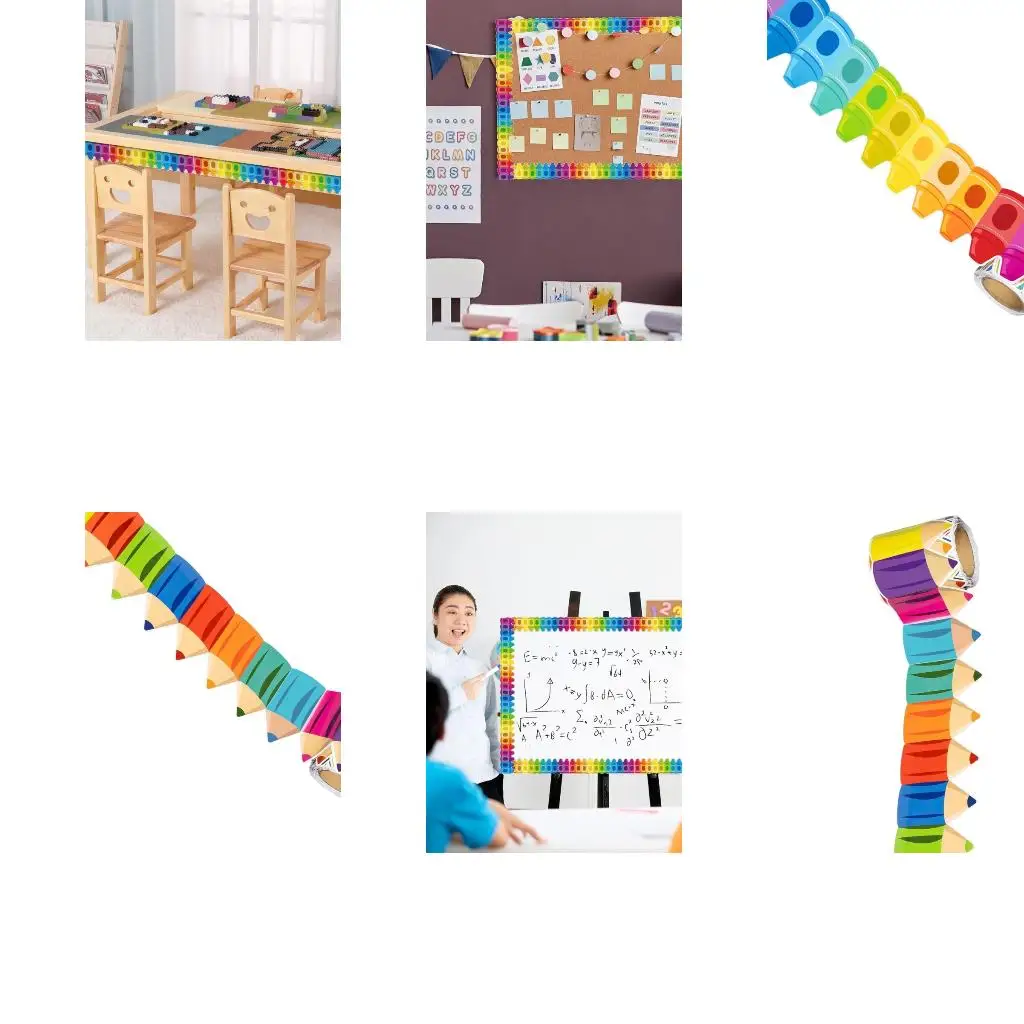  Pencil Pattern Border Trim Wall Sticker for Chalkboard Notice Board Decoration