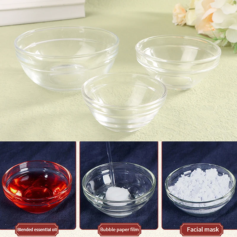 【1pc Glass Facial Mask Essential Oil Bowl Facial Makeup Skin Care Tools Beauty Salon Essential Oil Bowl Thickening Mask Bowl】