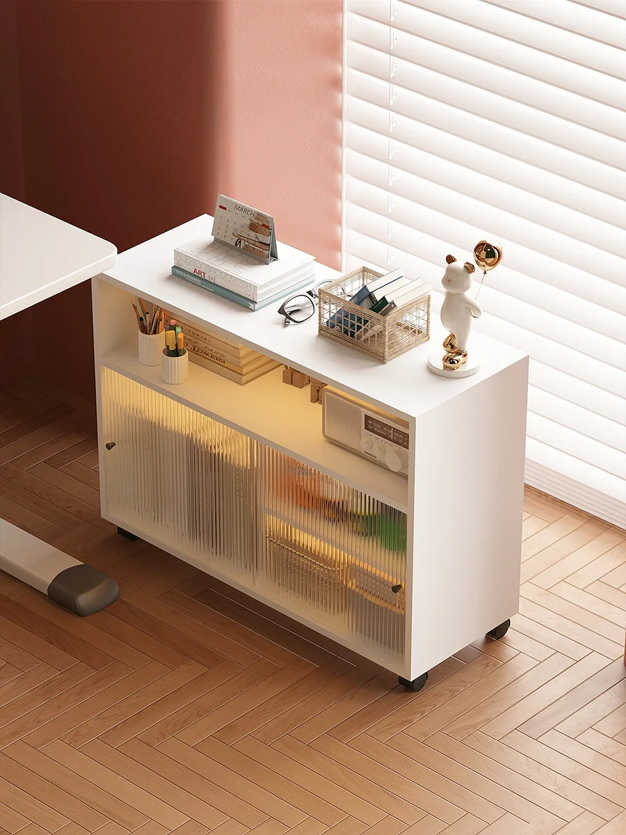 

Storage Snack Cabinet Shelf Movable Wheel Living Room Multi-layer