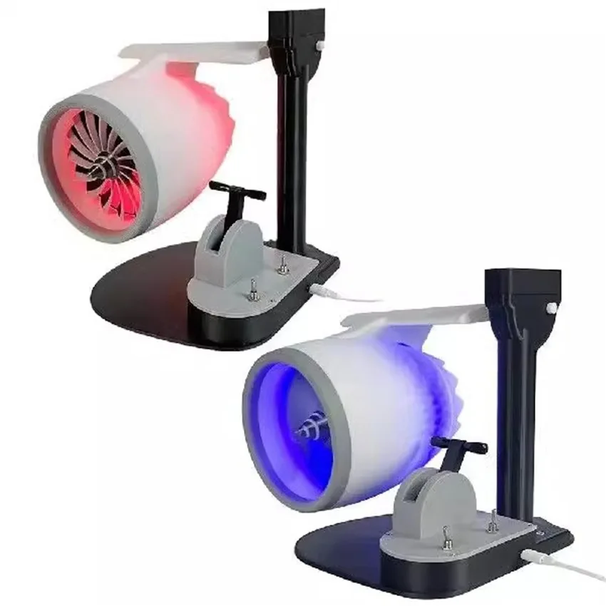 Turbofan shape with fan humidification red light desktop spray plug-in tail flame new creative desktop turbofan