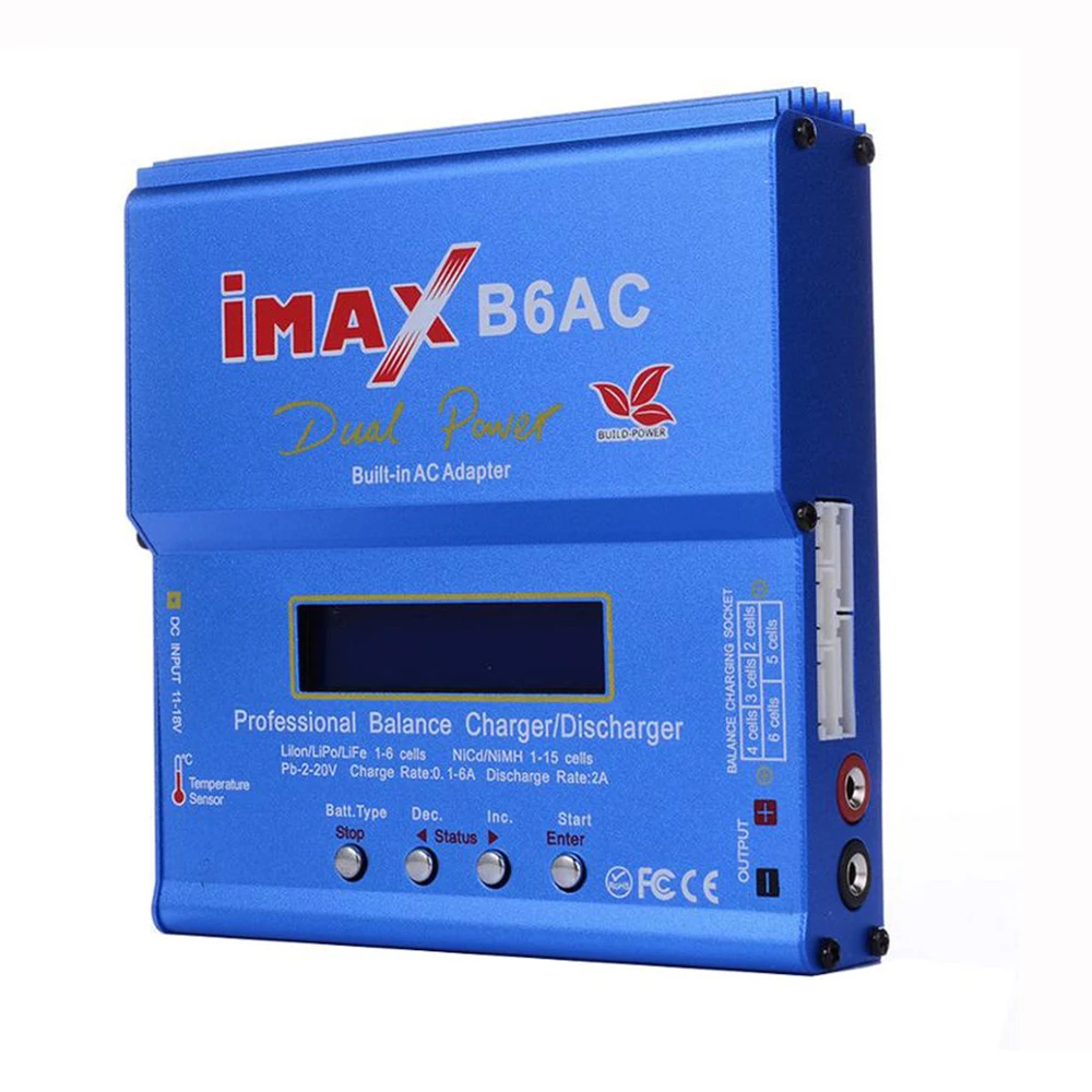 

iMAX B6 AC Charger 80W B6AC 6A RC Balance Charger Digital LCD Screen Li-ion LiFe Nimh Nicd PB Lipo Battery Discharger