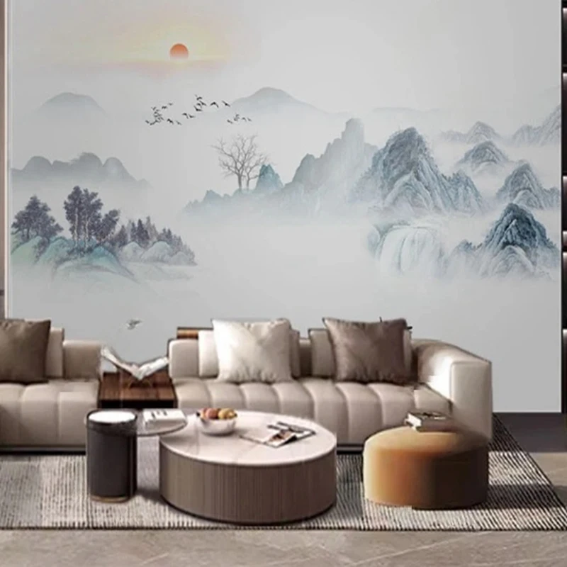 MU8019 3D Photo Papel De Parede Chinese Artistic Conception Beautiful Lotus Mural Wallpapers For Living Room Bedroom Home Decor
