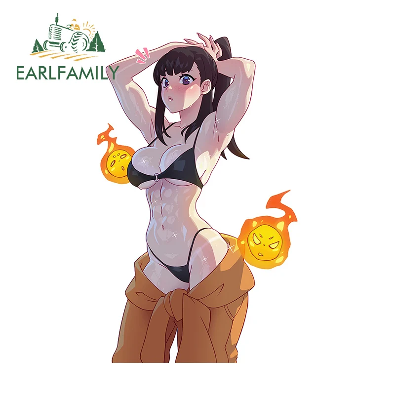 

EARLFAMILY 13cm X 7.9cm NSFW Sexy Anime Car Stickers Vinyl Personality Refrigerator Windshield Decal Racing Decor