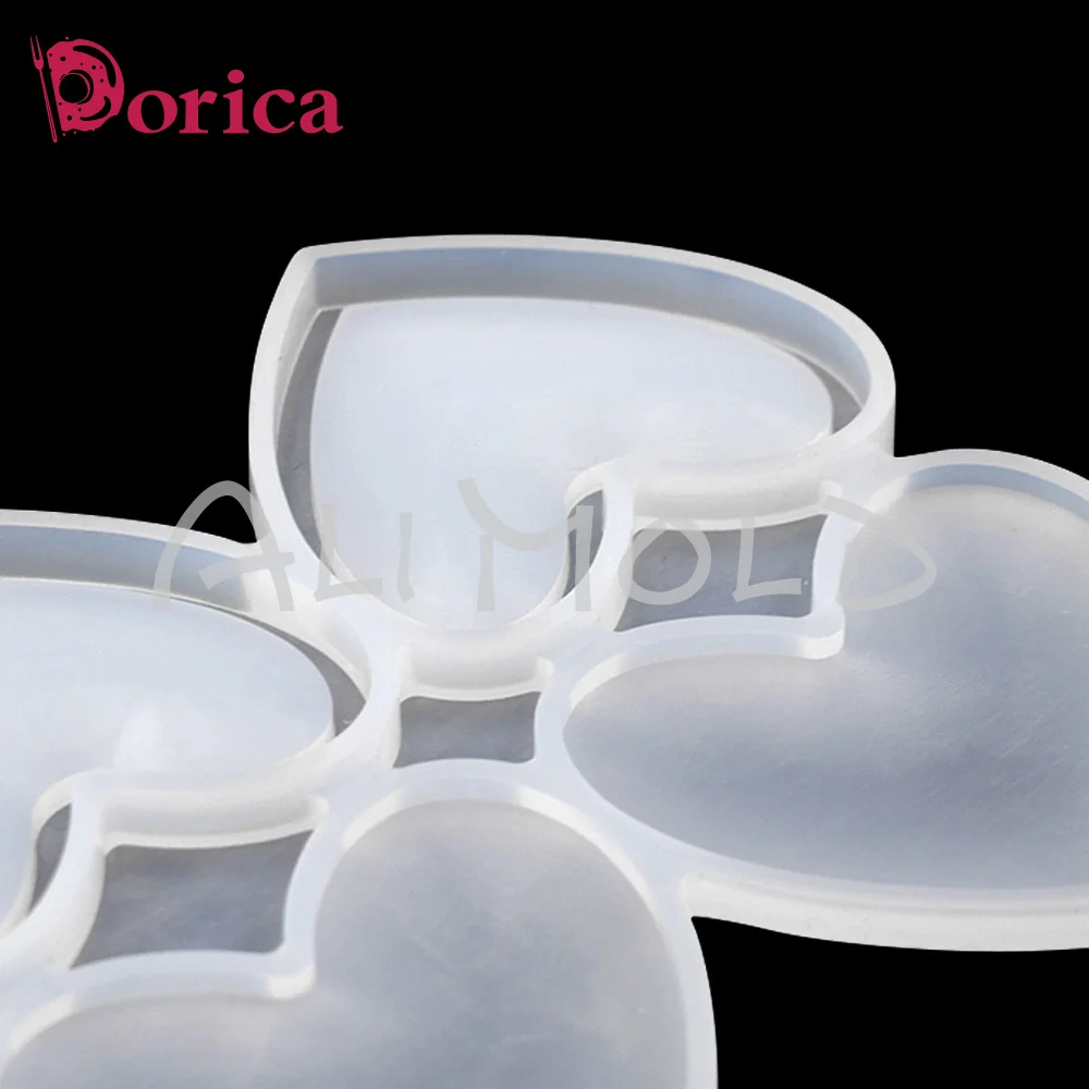 Dorica Love Heart Resin Epoxy Mold Handmade Rattle Shaker Lollipop Mould DIY Jewelry Making Models Kitchen Cake Decorating Tools