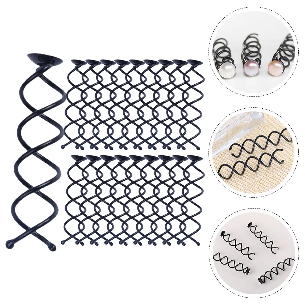 

20Pcs Spiral Bobby Pins Strong Hold Hair Bun Pin for Women Fashion Hair Accessories DIY Pearl Flower Decor Ideal for Garden