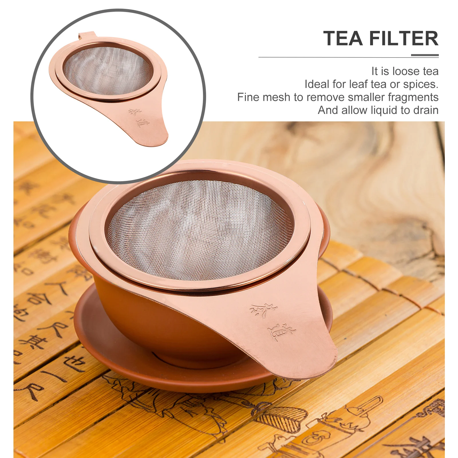 

1Pcs Reusable Metal Tea Strainer Fine Mesh Filter for Home and Tea House Use Kitchen Accessories Teapot Accessories