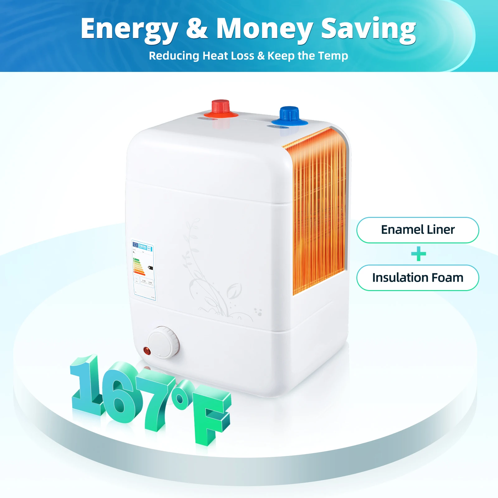 8L Piccolo serbatoio di acqua calda resistente alla pressione Serbatoio piccolo resistente alla