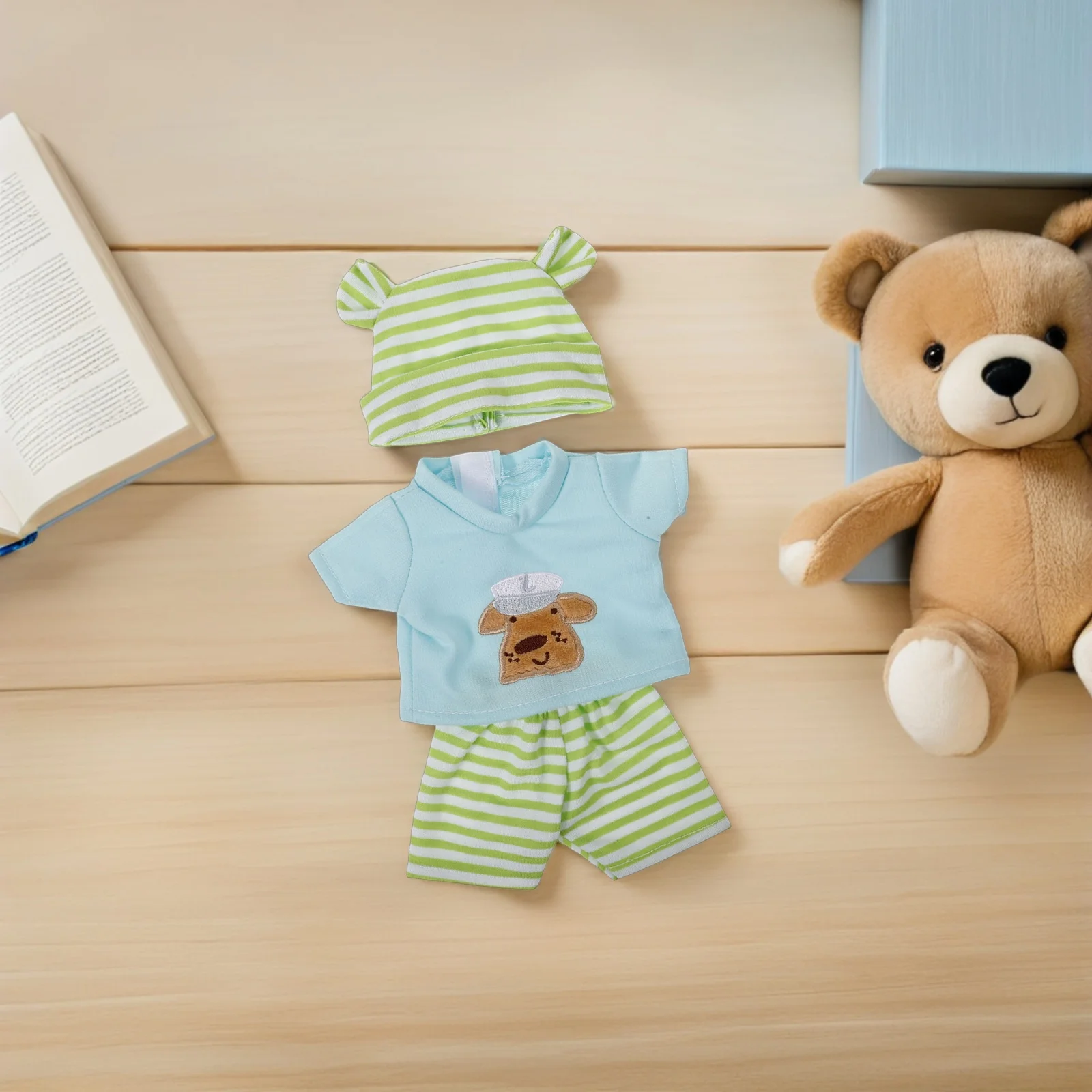 

2 set 10 Inch Clothes Set Vinyl Outfit For Playtime Pretend Dress-Up Baby Wardrobe Accessories Toddler Playhouse Gift