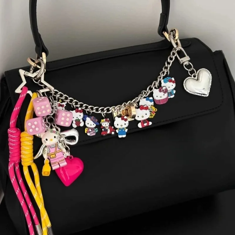 

Hellokitty Pendant Metal Chain Extremely Complex Bag Accessories Hellokitty Small Pendant Super Cute Bag Hanging Double Buckle C