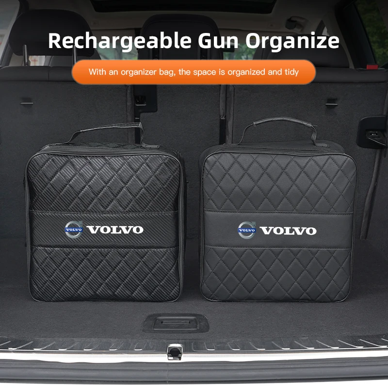 Auto Opladen Pistool Opbergtas Elektrische Lader Gun Organizer Voor Volvo XC90 V90 V60 XC60 V40 EC40 EX40 S80 S60 S90 C40 XC40 V70 X - afbeelding 2