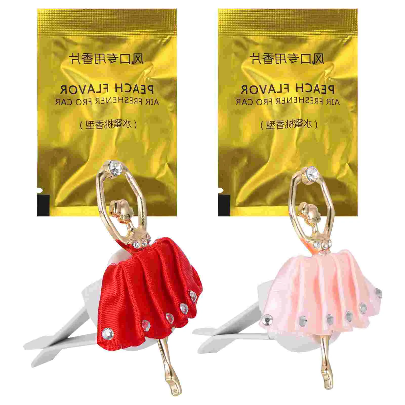 

2 Pcs Air Freshener Perfume Clip Ballet Girl Car Ornament Outlet Women's Interior Decoration