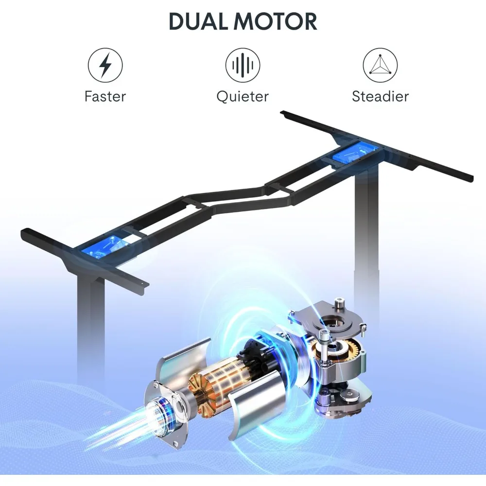 L 자형 스탠딩 책상, 71x48 인치 듀얼 모터 컴퓨터, 전기 코너 책상, 앉은 스탠드업 책상, 높이 조절 가능 책상