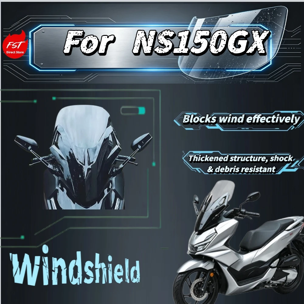 

For NS150GX Forza Style Front Windshield Mirror Relocation Kit Raised Wind Deflector
